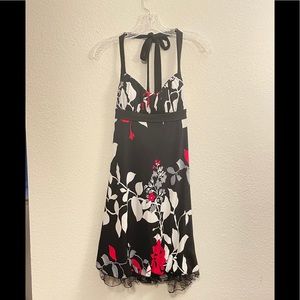 Black, red, and white cocktail dress